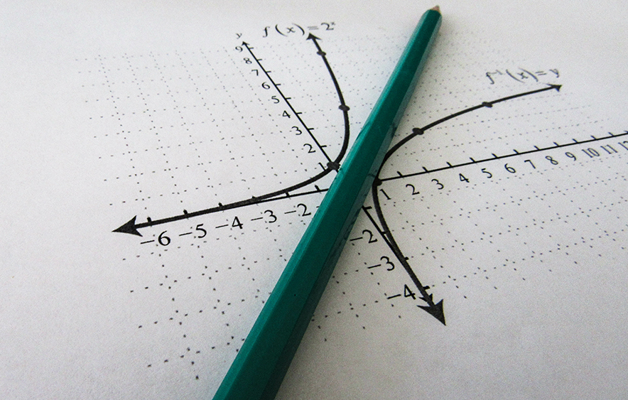 Graphical representation of math functions and a pencil Graphical representation of math functions and a pencil